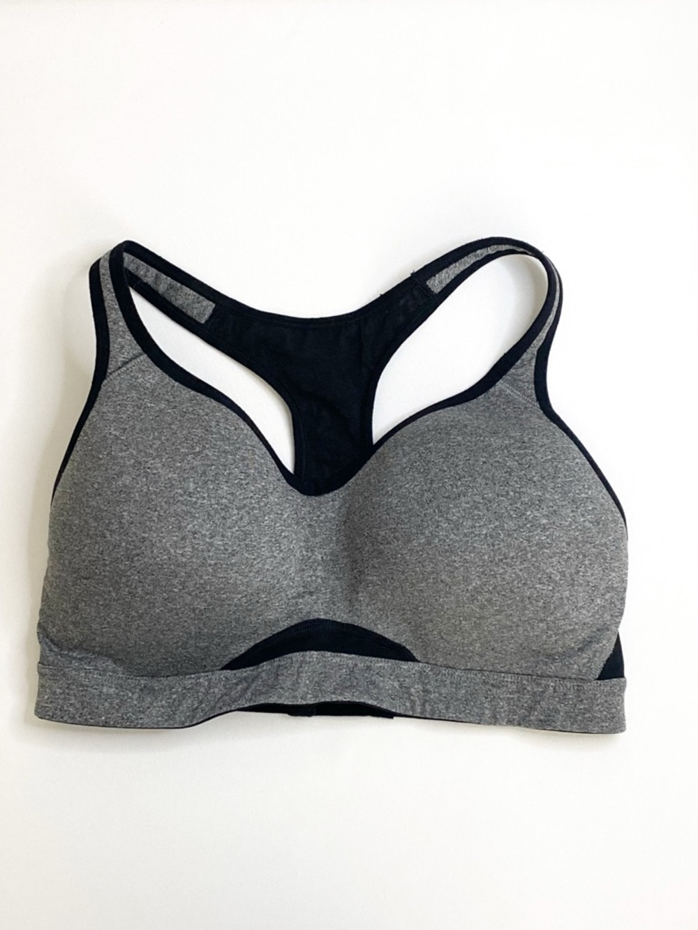 Old Navy Black Gray Sports Bra 34D Medium Support Racerback Activewear Gym